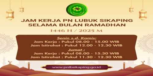 Jam Kerja Selama Bulan Ramadhan 1446H / 2025M